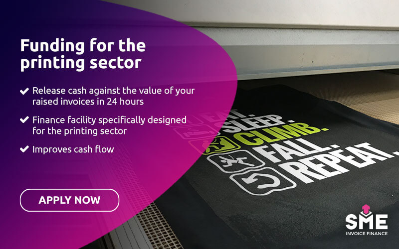 Funding for the printing industry - DTG printed t-shirt on conveyor dryer
